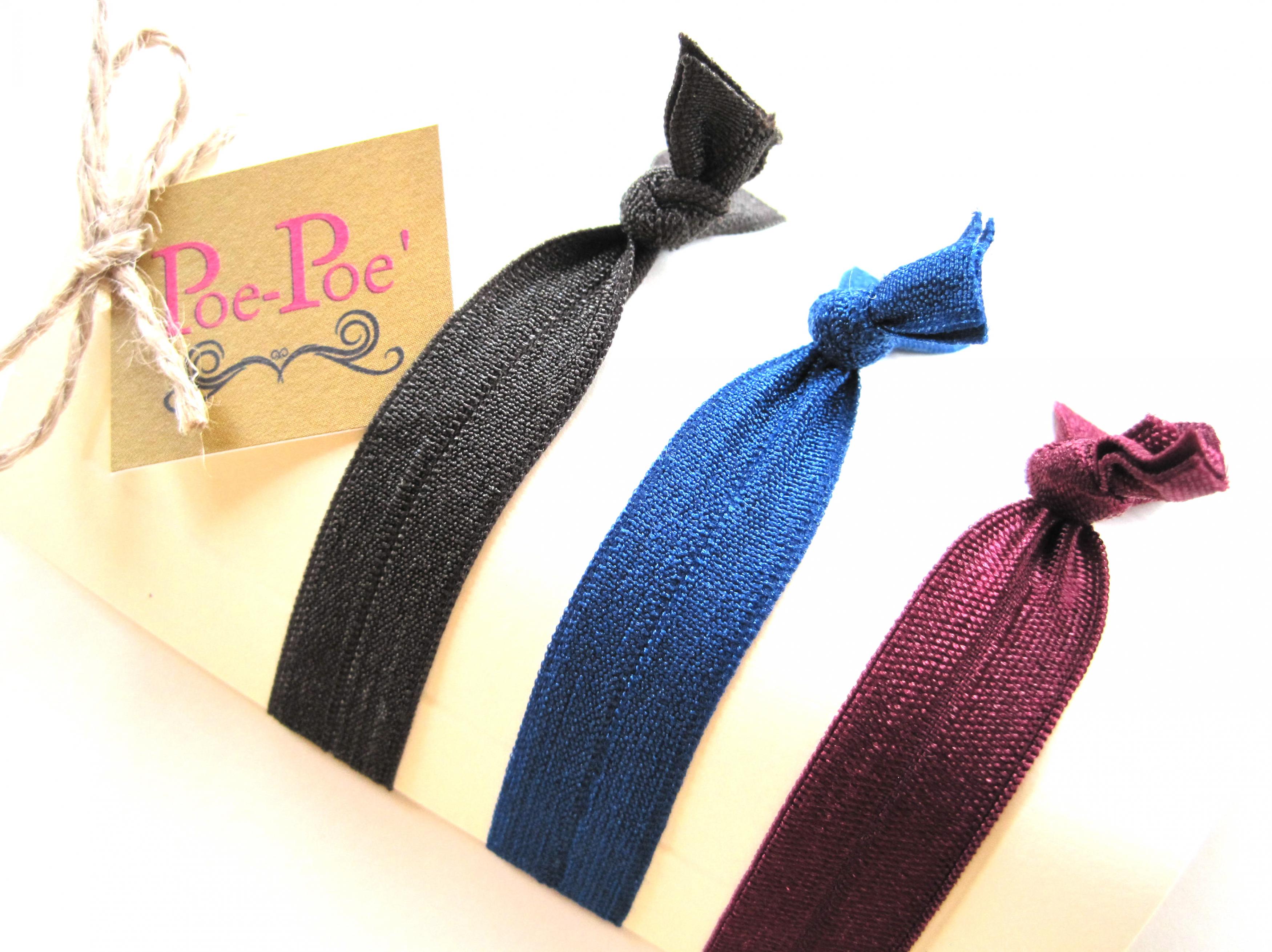 Stackable Elastic Bracelets, Hair Ties, Brown, Navy Blue, Maroon on Luulla